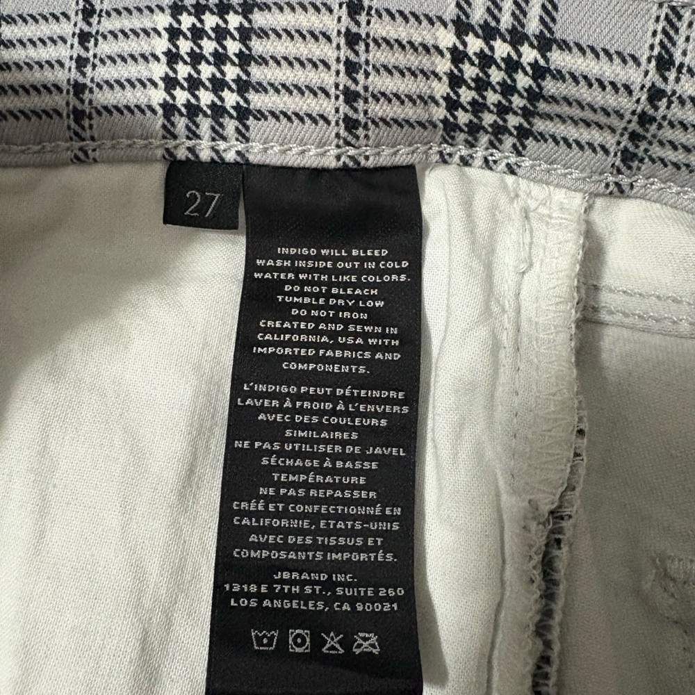 J Brand Grey Plaid Crop Bootleg Pants. Very Soft With Stretch. Size 27 - Picture 6 of 14